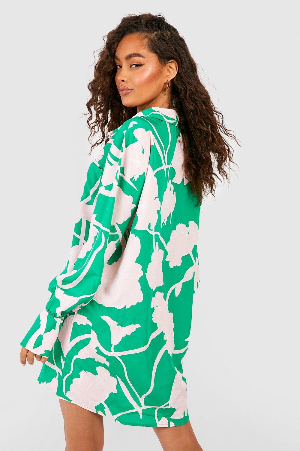 Boohoo floral hotsell shirt dress